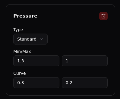 Pressure Sensitivity Panel